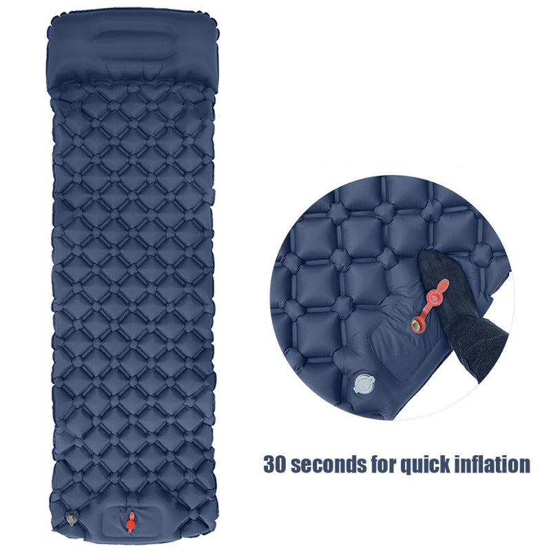 Outdoor Sleeping Pad Camping Inflatable Mattress With Pillows Travel Mat Folding Bed Ultralight Air Cushion Hiking Trekking - Tropical Escape