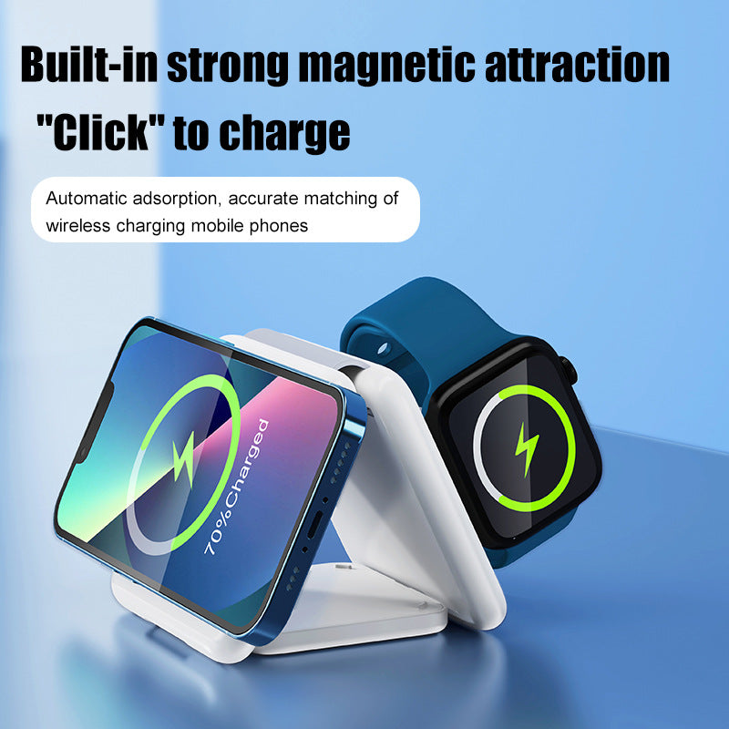 Folding Magnetic Suction Wireless Charger 3-in-1 - Tropical Escape